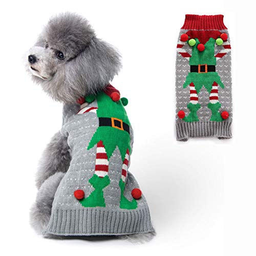 PETCARE Hundepullover Weihnachten Hund Rollkragenpullover Weihnachten Muster Strickwaren warme Haustier Pullover für Hundewelpen Party Puppy Geschenk für Hund von PETCARE