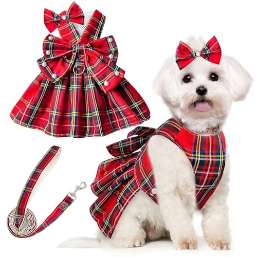 PETCARE Süßes Hundekleid, rotes Mädchen-Hundekleidung für kleine Hunde und Katzen, kariert, Fliege, Hundegeschirr, Kleider, Leinenset mit Perlen, Schleife, Zubehör, Geburtstag, Welpen, Hundekleid, PETCARE Süßes Hundekleid, rotes Mädchen-Hundekleidung für kleine Hunde und Katzen, kariert, Fliege, Hundegeschirr, Kleider, Leinenset mit Perlen, Schleife, Zubehör, Geburtstag, Welpen, Hundekleid, von PETCARE