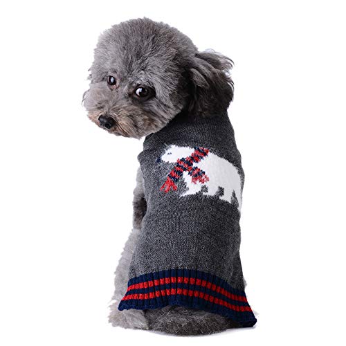 PETCARE Weihnachtspullover für Hunde und Katzen, Cartoon-Muster, warme Kleidung für kleine, mittelgroße und große Winterkälte (XL, Grizzly Bear) von PETCARE