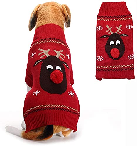 PETCARE Weihnachtspullover für Hunde und Katzen, warm, Rentier-Motiv, Größe XXL, Rot von PETCARE