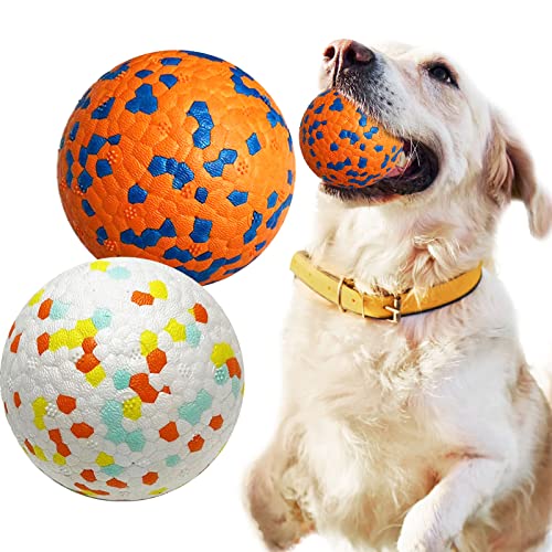 Petcare 2 Stück Hundespielzeugbälle, verbesserter unzerstörbarer Hundetennisball, aggressive Kauer, Hundespielzeug für mittelgroße und große Hunde, interaktiv, langlebig, federnd, Kaubälle, Zahnenspielzeug, Wasserspielzeug, Apportierbälle von PETCARE