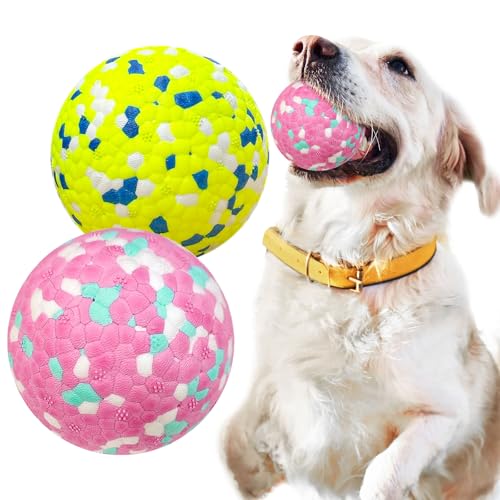 Petcare Hundebälle für aggressive Kauer, unzerstörbare Tennisbälle für mittelgroße und große Hunde, Wasserspielzeug, Kauball, robust, langlebig, für Hunde zum Apportieren, Rosa und Grün, 2 Stück Petcare Hundebälle für aggressive Kauer, unzerstörbare Tennisbälle für mittelgroße und große Hunde, Wasserspielzeug, Kauball, robust, langlebig, für Hunde zum Apportieren, Rosa und Grün, 2 Stück von PETCARE