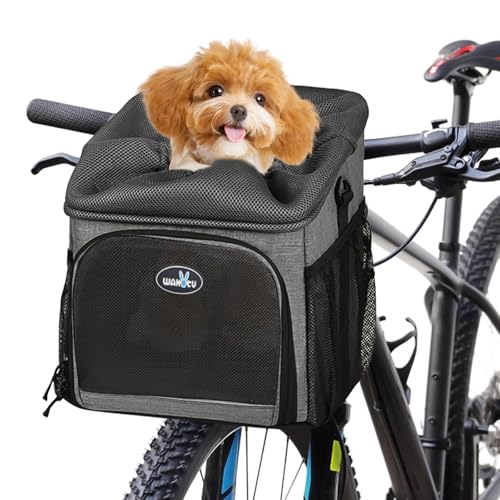 PETCUTE 4 in 1 Hundekorb Fahrrad, Faltbar Hunderucksack bis 7.5kg, Robuster Fahrradkorb Hund mit Abnehmbar Kissen, Hundefahrradkorb Vorne mit Sicherheitsgurt,Für Kleine Mittlere Hunde Und Katzen PETCUTE 4 in 1 Hundekorb Fahrrad, Faltbar Hunderucksack bis 7.5kg, Robuster Fahrradkorb Hund mit Abnehmbar Kissen, Hundefahrradkorb Vorne mit Sicherheitsgurt,Für Kleine Mittlere Hunde Und Katzen von PETCUTE