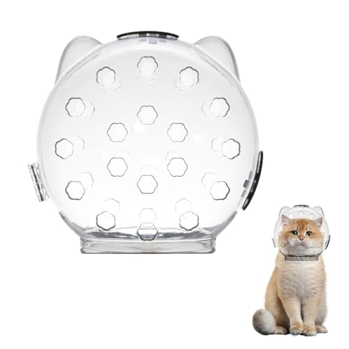 PETCUTE Atmungsaktive Katzenmaulkorb,Katzenmaulkorb für die Fellpflege Katze,Transparenter Katzenmaulkorb Helm mit Doppelverriegelung,Katzenmaulabdeckung,Schützt vor Beißen und Kauen von Katzen PETCUTE Atmungsaktive Katzenmaulkorb,Katzenmaulkorb für die Fellpflege Katze,Transparenter Katzenmaulkorb Helm mit Doppelverriegelung,Katzenmaulabdeckung,Schützt vor Beißen und Kauen von Katzen von PETCUTE