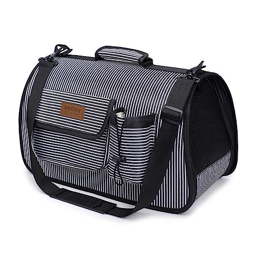 PETCUTE Faltbare Transporttasche für Katze Hunde bis 7.5 kg,Hundetasche Transporttasche für Katze und Hunde,Atmungsaktiv Hundetragetasche mit Innerer Sicherheitsgurt,Verstellbare Schultergurte von PETCUTE