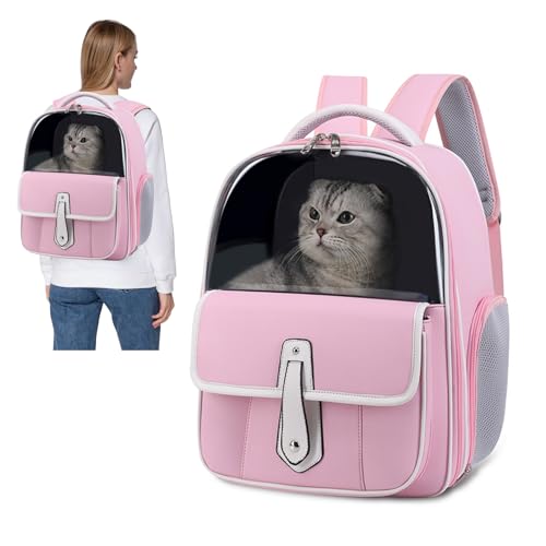 PETCUTE Haustier Hunde Katzen Rucksack,Tragbar Haustierrucksack Hunderucksack mit Transparentem PVC,Atmungsaktive Rucksäcke für Hunde&Katzen,Katzenrucksack mit Abnehmbarem Kissen,Für Reisen,Wander PETCUTE Haustier Hunde Katzen Rucksack,Tragbar Haustierrucksack Hunderucksack mit Transparentem PVC,Atmungsaktive Rucksäcke für Hunde&Katzen,Katzenrucksack mit Abnehmbarem Kissen,Für Reisen,Wander von PETCUTE