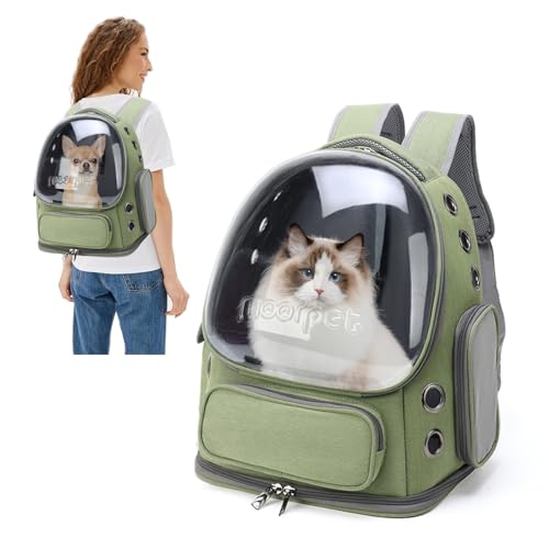 PETCUTE Haustier Rucksack,Tragbar Raumkapsel Hunde Katzen Rucksack mit Herausnehmbarer Matte,Atmungsaktive Transportrucksack Transporttasche für Haustiere mit Sicherheitsleine,für Reisen von PETCUTE