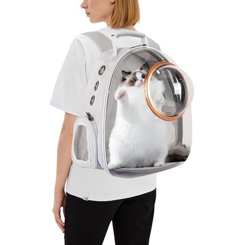 PETCUTE Haustier Rucksack Raumkapsel,Atmungsaktive Wärme Proof,Katzen Rucksack Träger mit Sicherheitsleine,wasserdichte,Katzenrucksack für Kleine Mittelgroße Hunde Katzen Welpen,für Reisen,Grau PETCUTE Haustier Rucksack Raumkapsel,Atmungsaktive Wärme Proof,Katzen Rucksack Träger mit Sicherheitsleine,wasserdichte,Katzenrucksack für Kleine Mittelgroße Hunde Katzen Welpen,für Reisen,Grau von PETCUTE