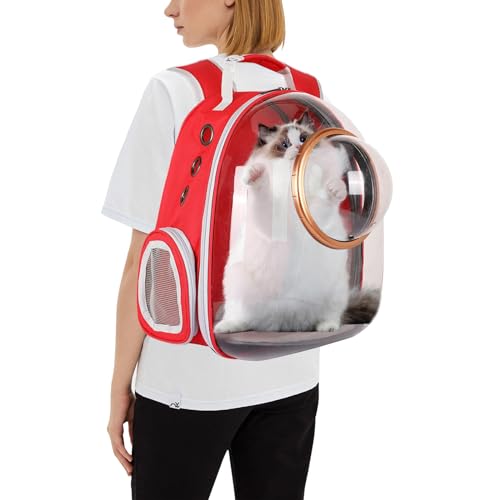 PETCUTE Haustier Rucksack Raumkapsel,Atmungsaktive Wärme Proof,Katzen Rucksack Träger mit Sicherheitsleine,wasserdichte,Katzenrucksack für Kleine Mittelgroße Hunde Katzen Welpen,für Reisen,Rot PETCUTE Haustier Rucksack Raumkapsel,Atmungsaktive Wärme Proof,Katzen Rucksack Träger mit Sicherheitsleine,wasserdichte,Katzenrucksack für Kleine Mittelgroße Hunde Katzen Welpen,für Reisen,Rot von PETCUTE