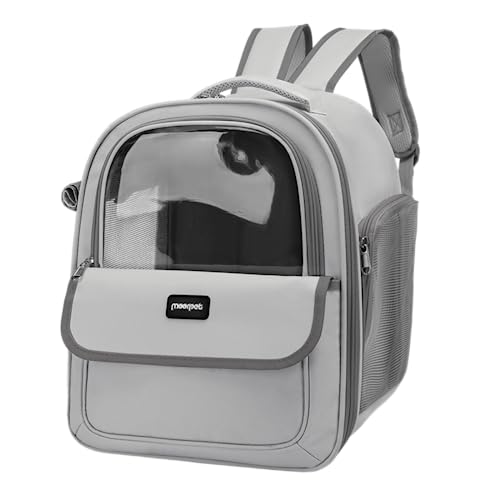 PETCUTE Haustier Rucksack für Hunde Katzen,Katzenrucksack mit Herausnehmbarer Matte,Airline-zugelassen,Faltbare Hund Träger Rucksack mit Internem Sicherheitsgur,Haustier Tragetasche für Wandern Reisen von PETCUTE