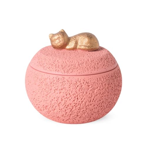 PETCUTE Haustier Urnen für Hunde Asche,Hund Urnen für Asche,Hergestellt aus Portlandzement,Haustier Einäscherung Urnens,Gedenkgeschenk für Verlorene Haustiere(Für Katzen, Rosa) von PETCUTE
