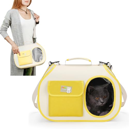 PETCUTE Haustiertragetasche,Faltbare Transporttasche Katze mit Verstellbarem Schultergurt,Hundetragetasche,Katzentransportbox mit Kissen,Atmungsaktive Tragetasche Hund im Auto, Fugzeug PETCUTE Haustiertragetasche,Faltbare Transporttasche Katze mit Verstellbarem Schultergurt,Hundetragetasche,Katzentransportbox mit Kissen,Atmungsaktive Tragetasche Hund im Auto, Fugzeug von PETCUTE