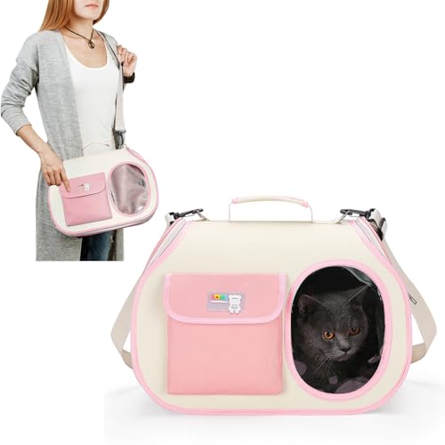 PETCUTE Haustiertragetasche,Faltbare Transporttasche Katze mit Verstellbarem Schultergurt,Hundetragetasche,Katzentransportbox mit Kissen,Atmungsaktive Tragetasche Hund im Auto, Fugzeug PETCUTE Haustiertragetasche,Faltbare Transporttasche Katze mit Verstellbarem Schultergurt,Hundetragetasche,Katzentransportbox mit Kissen,Atmungsaktive Tragetasche Hund im Auto, Fugzeug von PETCUTE