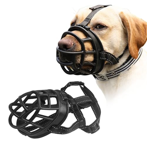 PETCUTE Hund Maulkörbe hundemaulkorb beißkorb für Kleine Großer Hunde Anti Fress Verhindert Bellen Beißen und Kauen Mit reflektierendem Streifen Verstellbare Träger PETCUTE Hund Maulkörbe hundemaulkorb beißkorb für Kleine Großer Hunde Anti Fress Verhindert Bellen Beißen und Kauen Mit reflektierendem Streifen Verstellbare Träger von PETCUTE
