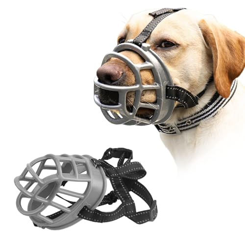 PETCUTE Hund Maulkörbe hundemaulkorb beißkorb für Kleine Großer Hunde Anti Fress Verhindert Bellen Beißen und Kauen Mit reflektierendem Streifen Verstellbare Träger PETCUTE Hund Maulkörbe hundemaulkorb beißkorb für Kleine Großer Hunde Anti Fress Verhindert Bellen Beißen und Kauen Mit reflektierendem Streifen Verstellbare Träger von PETCUTE