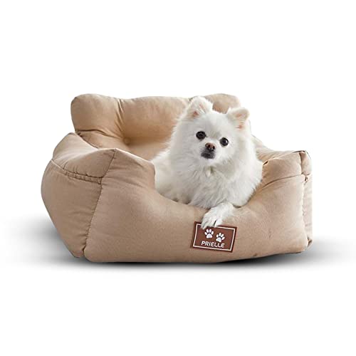 PETCUTE Hunde Autositz,Bequem und rutschfest Hundesitz Kleine Hunde mit Stabil Sicherheitsgurt, Hundesitz Auto Rückbank mit Abnehmbar Waschbar Hundekissen und Seitliche Lagerung Taschen von PETCUTE