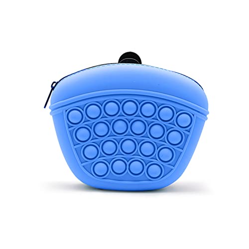 PETCUTE Hunde Futterbeutel für Hundetraining mit Clip,Tragbare Silikon Hundeleckerlibeutel für Hundetraining,Großes Fassungsvermöge Leckerlibeutel fur Hund mit Einzigartiges Blasen-Design,Königsblau von PETCUTE
