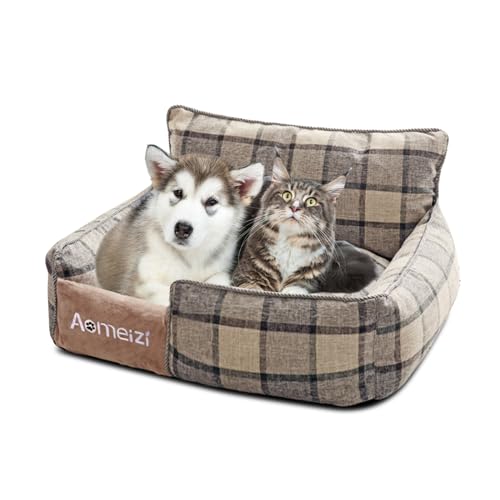 PETCUTE Hundebett Mittelgroße Grosse Hunde,Orthopädisches Hundekorb mit Abnehmbarem Waschbarem Bezug,Waschbar Hundebetten Hundekörbchen mit Rutschfestem Boden,Weich Hundesofa,Grau,S von PETCUTE