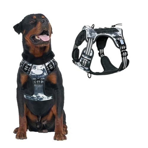 PETCUTE Hundegeschirr für Große Hunde, Anti Zug No Pull Hundegeschirr,Reflektierend Atmungsaktiv Brustgeschirr für kleine Hunde mit Gepolstert Griff,Hunde Sicherheitsgeschirr mit D-Ring PETCUTE Hundegeschirr für Große Hunde, Anti Zug No Pull Hundegeschirr,Reflektierend Atmungsaktiv Brustgeschirr für kleine Hunde mit Gepolstert Griff,Hunde Sicherheitsgeschirr mit D-Ring von PETCUTE