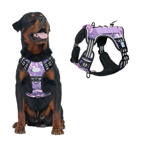 PETCUTE Hundegeschirr Mittelgroße Hunde, Anti Zug Brustgeschirr Verstellbares Geschirr Hund mit D-Ring,Gepolstert und Atmungsaktiv,Reflektierend,No Pull Hunde Geschirr für Kleine Mittlere Grosse,L von PETCUTE