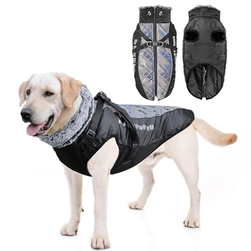PETCUTE Hundemantel Wasserdichter,Reflektierend Hundejacke für Kleine Mittlere Große Hunde,Verstellbar Windabweisender Hundejacke,Warmer Hund Wintermantel mit Geschirr,Ideal für den Winter,4XL PETCUTE Hundemantel Wasserdichter,Reflektierend Hundejacke für Kleine Mittlere Große Hunde,Verstellbar Windabweisender Hundejacke,Warmer Hund Wintermantel mit Geschirr,Ideal für den Winter,4XL von PETCUTE