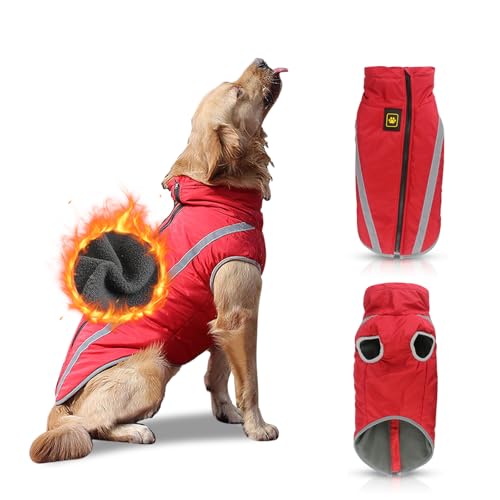 PETCUTE Hundemantel wasserdicht hundejacke für mittelgroße Hunde Warme hundemantel Fleece Grosse Hunde von PETCUTE