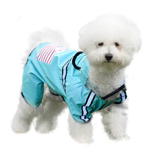 PETCUTE Wasserdichter Regenmantel mit Kapuze, wasserdichte Regenjacke mit Reflektierendem Streifen, Ultraleichte Regenkleidung für Kleine Mittelgroße Hunde von PETCUTE