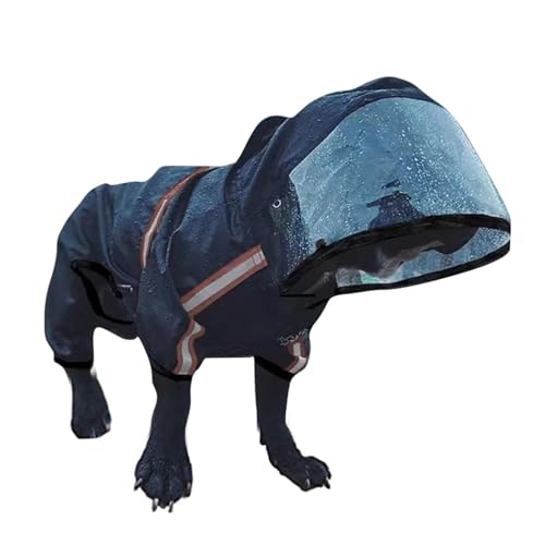 PETCUTE Wasserdichter Regenmantel mit Kapuze, wasserdichte Regenjacke mit Reflektierendem Streifen, Ultraleichte Regenkleidung für Kleine Mittelgroße Hunde von PETCUTE