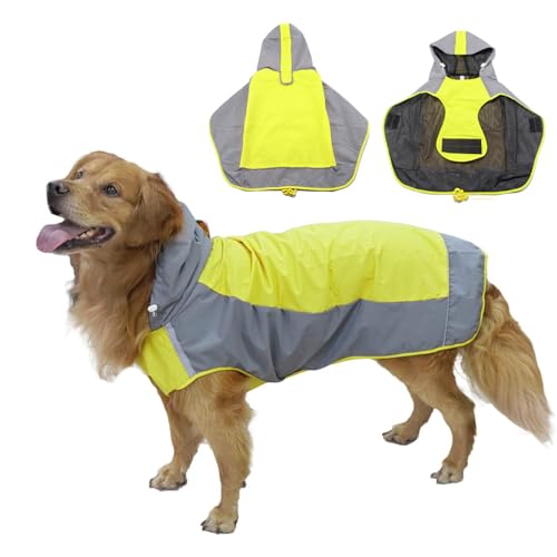 PETCUTE Hunderegenmantel,Wasserdichter Hundemantel mit Kapuze und Reflektierender Streifen,Atmungsaktive Hunde Regenmantel Regenjacke mit Kragenloch,Hund Regen Kleidung für Kleine Mittelgroße Hunde PETCUTE Hunderegenmantel,Wasserdichter Hundemantel mit Kapuze und Reflektierender Streifen,Atmungsaktive Hunde Regenmantel Regenjacke mit Kragenloch,Hund Regen Kleidung für Kleine Mittelgroße Hunde von PETCUTE