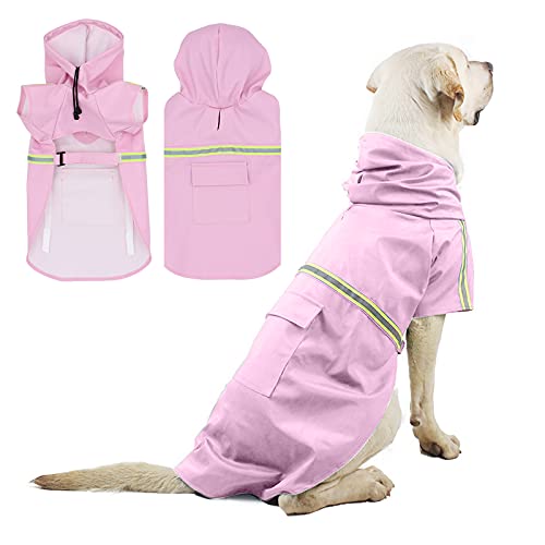PETCUTE Hunderegenmantel,Winddicht Wasserdicht Hunde Regenmantel mit Reflektierenden Streifen, Verstellbarer Hunde Regenjacke mit Kapuze und Kragenloch für Kleine Mittelgroße und Große Hunde PETCUTE Hunderegenmantel,Winddicht Wasserdicht Hunde Regenmantel mit Reflektierenden Streifen, Verstellbarer Hunde Regenjacke mit Kapuze und Kragenloch für Kleine Mittelgroße und Große Hunde von PETCUTE