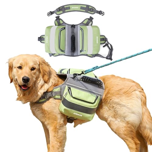PETCUTE Hunderucksack Geschirr,Hundegeschirr mit Aufbewahrungstaschen,Hunderucksack für Mittlere/Große Hunde, Rucksack für Hunderücken mit Reflektierendem Streifen,für Camping Wandern PETCUTE Hunderucksack Geschirr,Hundegeschirr mit Aufbewahrungstaschen,Hunderucksack für Mittlere/Große Hunde, Rucksack für Hunderücken mit Reflektierendem Streifen,für Camping Wandern von PETCUTE