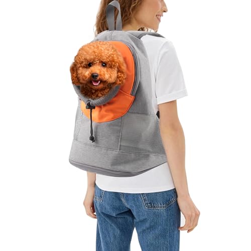 PETCUTE Hunderucksack für mittelgroße kleine Hunde,Verstellbare Katzenrucksack mit Kopf-Out und Ausbruchssicherem Design,Haustier Tragetasche für Hunde mit Herausnehmbarer Matte von PETCUTE