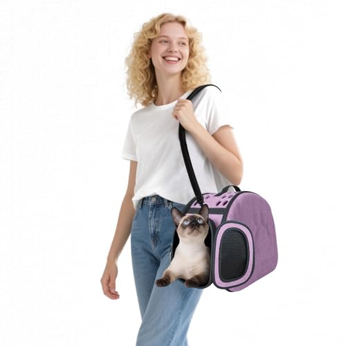 Hundetasche Katzentragetasche Haustiertragetasche Transporttasche Reisen Transportbox für Welpen Hunde Katze Kleine Tiere Atmungsaktiv Faltbar mit Schultergurt weiche Seitenteile von PETCUTE