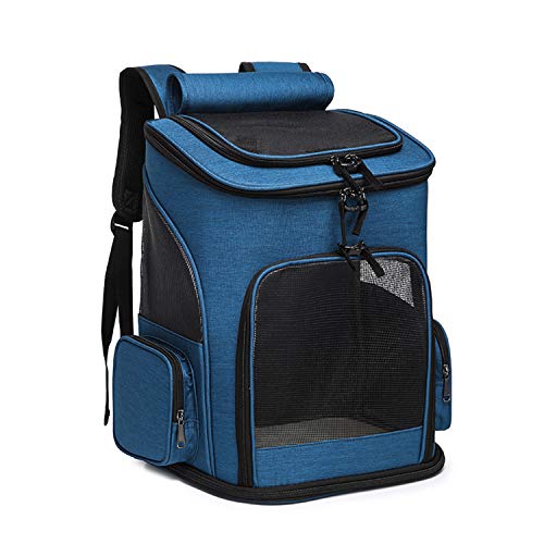 PETCUTE Hundetragetasche Katzenrucksack Haustier Rucksack Atmungsaktiv Wanderrucksack für Kleine Hunde Katzen,Blau von PETCUTE