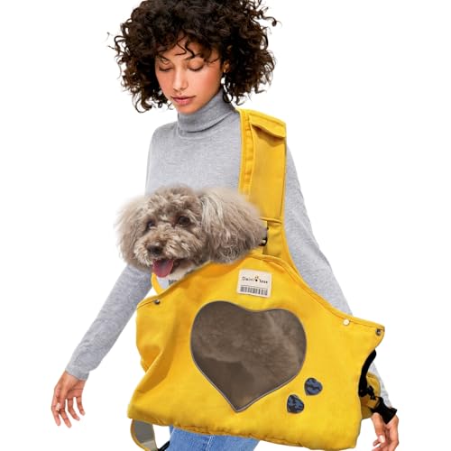 PETCUTE Hundetragetasche Welpen, Verstellbar, Atmungsaktiv, Geeignet für Spaziergänge und Aktivitäten im Freien-Gelb PETCUTE Hundetragetasche Welpen, Verstellbar, Atmungsaktiv, Geeignet für Spaziergänge und Aktivitäten im Freien-Gelb von PETCUTE