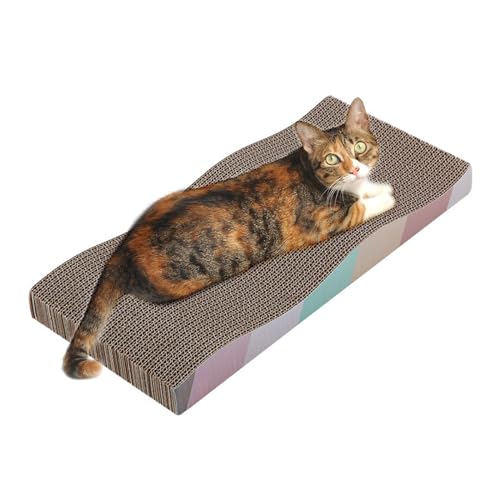 PETCUTE Katze Kratzbrett,3 in 1 Kratzpappe für Katzen mit Premium-Kratztextur,Kratzbrett Katze zur Krallenpflege,Katzen Kratzmatte Kratzpappe für Schlafen/Spielen/Kratzen von PETCUTE