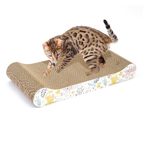 PETCUTE Katzen Kratzbrett,Katzen Kratzpappe mit Premium-Kratztextur, 100% Recycelbar,Langlebige Katzen Kratzmatte Umkehrbar,Gekrümmt Geformt,Kratzbrett aus Wellpappe für Schlafen/Spielen/Kratzen PETCUTE Katzen Kratzbrett,Katzen Kratzpappe mit Premium-Kratztextur, 100% Recycelbar,Langlebige Katzen Kratzmatte Umkehrbar,Gekrümmt Geformt,Kratzbrett aus Wellpappe für Schlafen/Spielen/Kratzen von PETCUTE