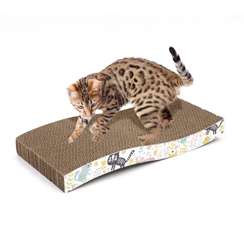 PETCUTE Katzen Kratzbrett,Katzen Kratzpappe mit Premium-Kratztextur, 100% Recycelbar,Langlebige Katzen Kratzmatte Umkehrbar,Gekrümmt Geformt,Kratzbrett aus Wellpappe für Schlafen/Spielen/Kratzen PETCUTE Katzen Kratzbrett,Katzen Kratzpappe mit Premium-Kratztextur, 100% Recycelbar,Langlebige Katzen Kratzmatte Umkehrbar,Gekrümmt Geformt,Kratzbrett aus Wellpappe für Schlafen/Spielen/Kratzen von PETCUTE
