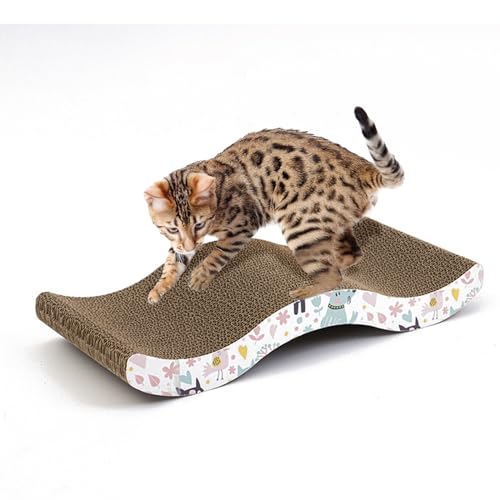 PETCUTE Katzen Kratzbrett,Katzen Kratzpappe mit Premium-Kratztextur, 100% Recycelbar,Langlebige Katzen Kratzmatte Umkehrbar,Gekrümmt Geformt,Kratzbrett aus Wellpappe für Schlafen/Spielen/Kratzen PETCUTE Katzen Kratzbrett,Katzen Kratzpappe mit Premium-Kratztextur, 100% Recycelbar,Langlebige Katzen Kratzmatte Umkehrbar,Gekrümmt Geformt,Kratzbrett aus Wellpappe für Schlafen/Spielen/Kratzen von PETCUTE