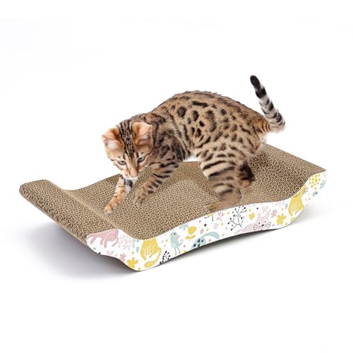 PETCUTE Katzen Kratzbrett,Katzen Kratzpappe mit Premium-Kratztextur, 100% Recycelbar,Langlebige Katzen Kratzmatte Umkehrbar,Gekrümmt Geformt,Kratzbrett aus Wellpappe für Schlafen/Spielen/Kratzen PETCUTE Katzen Kratzbrett,Katzen Kratzpappe mit Premium-Kratztextur, 100% Recycelbar,Langlebige Katzen Kratzmatte Umkehrbar,Gekrümmt Geformt,Kratzbrett aus Wellpappe für Schlafen/Spielen/Kratzen von PETCUTE