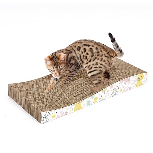 PETCUTE Katzen Kratzbrett,Katzen Kratzpappe mit Premium-Kratztextur, 100% Recycelbar,Langlebige Katzen Kratzmatte Umkehrbar,Gekrümmt Geformt,Kratzbrett aus Wellpappe für Schlafen/Spielen/Kratzen PETCUTE Katzen Kratzbrett,Katzen Kratzpappe mit Premium-Kratztextur, 100% Recycelbar,Langlebige Katzen Kratzmatte Umkehrbar,Gekrümmt Geformt,Kratzbrett aus Wellpappe für Schlafen/Spielen/Kratzen von PETCUTE