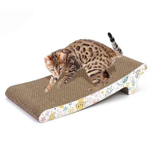 PETCUTE Katzen Kratzbrett,Katzen Kratzpappe mit Premium-Kratztextur, 100% Recycelbar,Langlebige Katzen Kratzmatte Umkehrbar,Gekrümmt Geformt,Kratzbrett aus Wellpappe für Schlafen/Spielen/Kratzen PETCUTE Katzen Kratzbrett,Katzen Kratzpappe mit Premium-Kratztextur, 100% Recycelbar,Langlebige Katzen Kratzmatte Umkehrbar,Gekrümmt Geformt,Kratzbrett aus Wellpappe für Schlafen/Spielen/Kratzen von PETCUTE