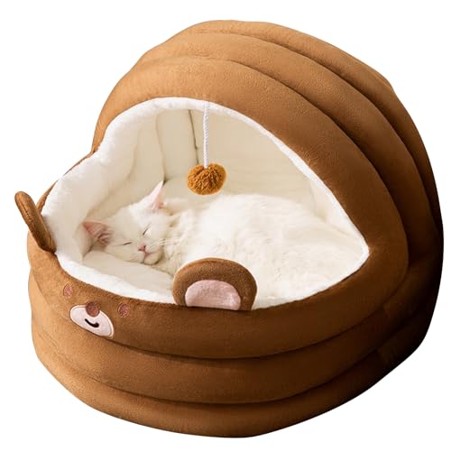 PETCUTE Katzenbetten für Innenkatzen,Halbgeschlossen Katzenzelt Katzenkorb mit Anti-Rutsch-Boden,Hängender Fellball,Kuschelhöhle für Katzen Hunde,Katzenhäuschen für Kleine bis Mittlere Größe Katze PETCUTE Katzenbetten für Innenkatzen,Halbgeschlossen Katzenzelt Katzenkorb mit Anti-Rutsch-Boden,Hängender Fellball,Kuschelhöhle für Katzen Hunde,Katzenhäuschen für Kleine bis Mittlere Größe Katze von PETCUTE