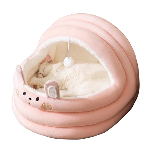 PETCUTE Katzenbetten für Innenkatzen,Halbgeschlossen Katzenzelt Katzenkorb mit Anti-Rutsch-Boden,Hängender Fellball,Kuschelhöhle für Katzen Hunde,Katzenhäuschen für Kleine bis Mittlere Größe Katze PETCUTE Katzenbetten für Innenkatzen,Halbgeschlossen Katzenzelt Katzenkorb mit Anti-Rutsch-Boden,Hängender Fellball,Kuschelhöhle für Katzen Hunde,Katzenhäuschen für Kleine bis Mittlere Größe Katze von PETCUTE