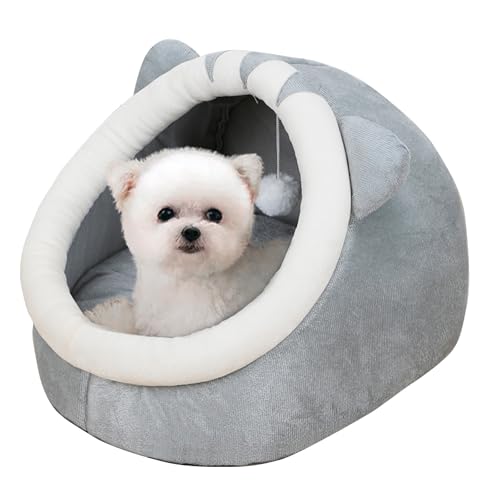 PETCUTE Katzenhöhle,Katzenbett für Indoor-Katzen mit Abnehmbarem Waschbarem Kissen,Weiches und Warmes Katzenhaus für Drinnen mit Anti-Rutsch-Boden,Waschbar,Detachable,Kuschelhöhle für Katzen PETCUTE Katzenhöhle,Katzenbett für Indoor-Katzen mit Abnehmbarem Waschbarem Kissen,Weiches und Warmes Katzenhaus für Drinnen mit Anti-Rutsch-Boden,Waschbar,Detachable,Kuschelhöhle für Katzen von PETCUTE