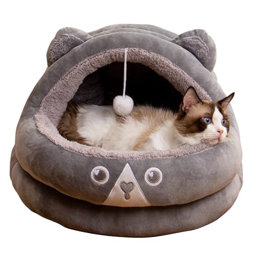 PETCUTE Katzenhöhle Katzenbett,Halbgeschlossen Katzenbetten für den Innenbereich mit Anti-Rutsch-Boden,Hängender Ball,Waschbar Kuschelhöhle für Katzen Hunde,Katzenzelt Katzenkorb Für Haustiere PETCUTE Katzenhöhle Katzenbett,Halbgeschlossen Katzenbetten für den Innenbereich mit Anti-Rutsch-Boden,Hängender Ball,Waschbar Kuschelhöhle für Katzen Hunde,Katzenzelt Katzenkorb Für Haustiere von PETCUTE