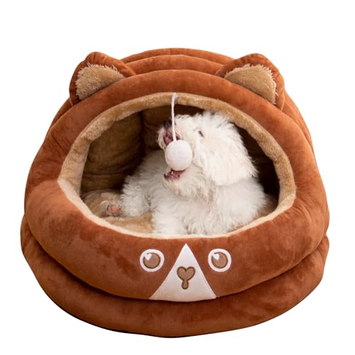 PETCUTE Katzenhöhle Katzenbett,Halbgeschlossen Katzenbetten für den Innenbereich mit Anti-Rutsch-Boden,Hängender Ball,Waschbar Kuschelhöhle für Katzen Hunde,Katzenzelt Katzenkorb Für Haustiere PETCUTE Katzenhöhle Katzenbett,Halbgeschlossen Katzenbetten für den Innenbereich mit Anti-Rutsch-Boden,Hängender Ball,Waschbar Kuschelhöhle für Katzen Hunde,Katzenzelt Katzenkorb Für Haustiere von PETCUTE