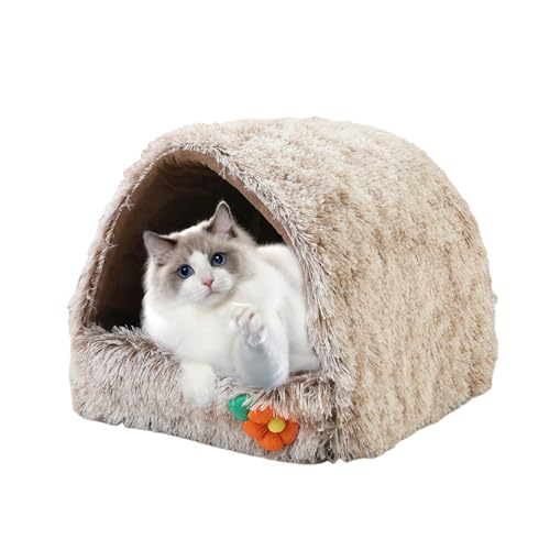 PETCUTE Katzenhöhle Katzenbett Katzenhaus,Katzenbett Flauschig mit Kissen Waschbar,Katzenbetten für den Innenbereich mit Rutschfestem Boden,Superweiche Hundehöhlenbett,Haustierbett von PETCUTE