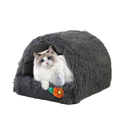 PETCUTE Katzenhöhle Katzenbett Katzenhaus,Katzenbett Flauschig mit Kissen Waschbar,Katzenbetten für den Innenbereich mit Rutschfestem Boden,Superweiche Hundehöhlenbett,Haustierbett von PETCUTE