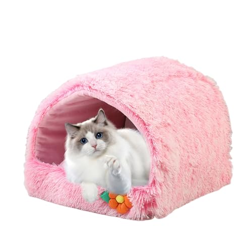 PETCUTE Katzenhöhle Katzenbett Katzenhaus,Katzenbett Flauschig mit Kissen Waschbar,Katzenbetten für den Innenbereich mit Rutschfestem Boden,Superweiche Hundehöhlenbett,Haustierbett von PETCUTE